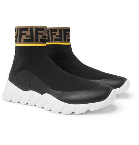 fendi knit high top sneakers.